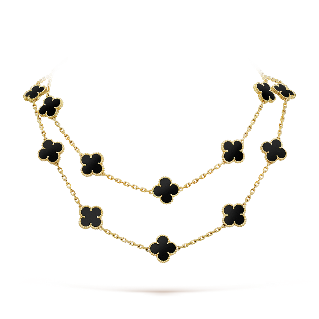 ¡®Imperial¡¯CLOVER 20 MOTIFS ONYX NECKLACE