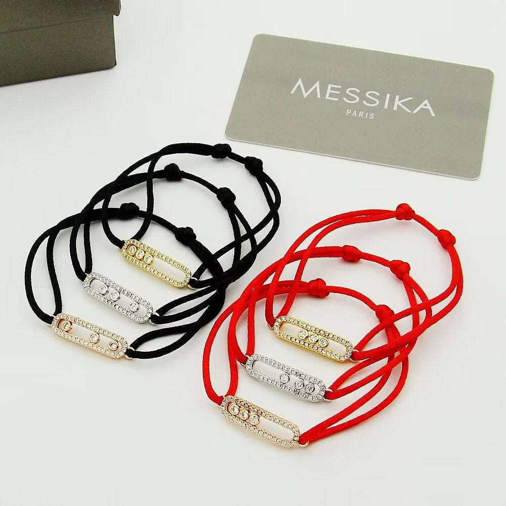 [Imperial Jewelrys]Messika Care(s) pink cord pavé bracelet
