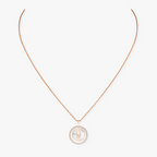 [Imperial Jewelrys]LUCKY MOVE 1 DIAMOND WHITE MOTHER OF PEARL PINK GOLD DIAMOND NECKLACE