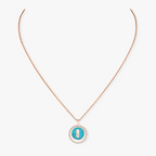 [Imperial Jewelrys]LUCKY MOVE 1 DIAMOND TURQUOISE PINK GOLD DIAMOND NECKLACE