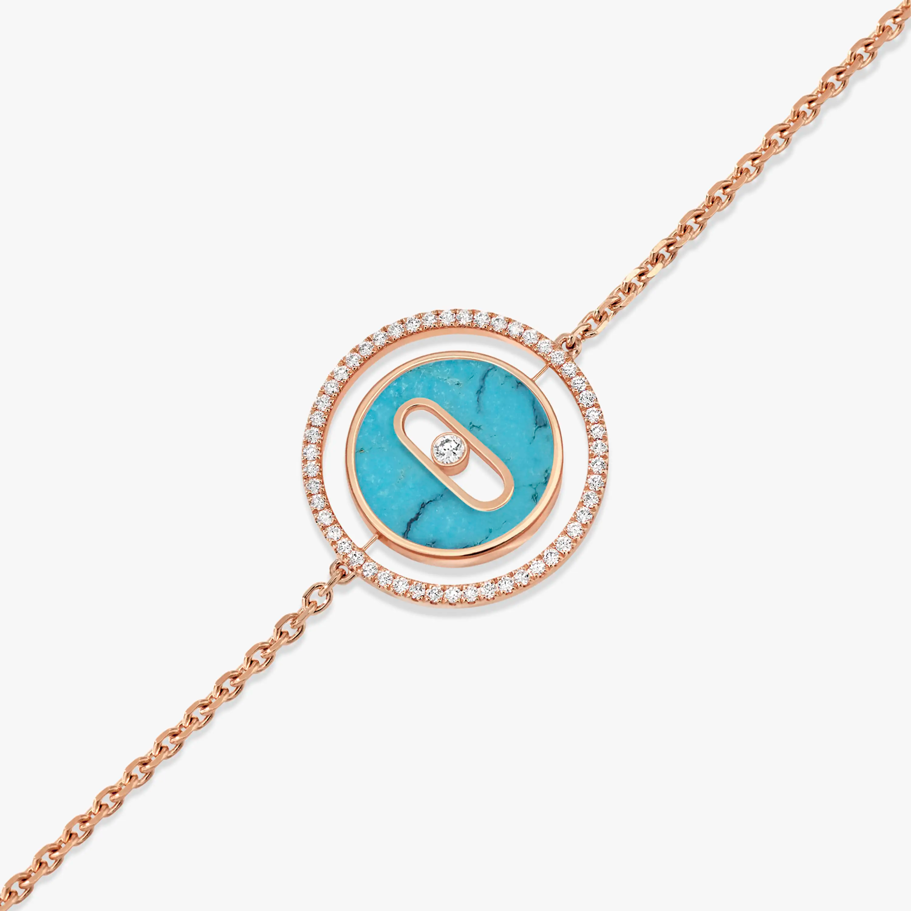 [Imperial Jewelrys]LUCKY MOVE TURQUOISE PINK GOLD DIAMOND BRACELET
