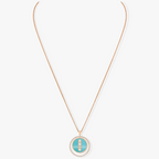 [Imperial Jewelrys]LUCKY MOVE 3 DIAMONDS TURQUOISE PINK GOLD DIAMOND NECKLACE