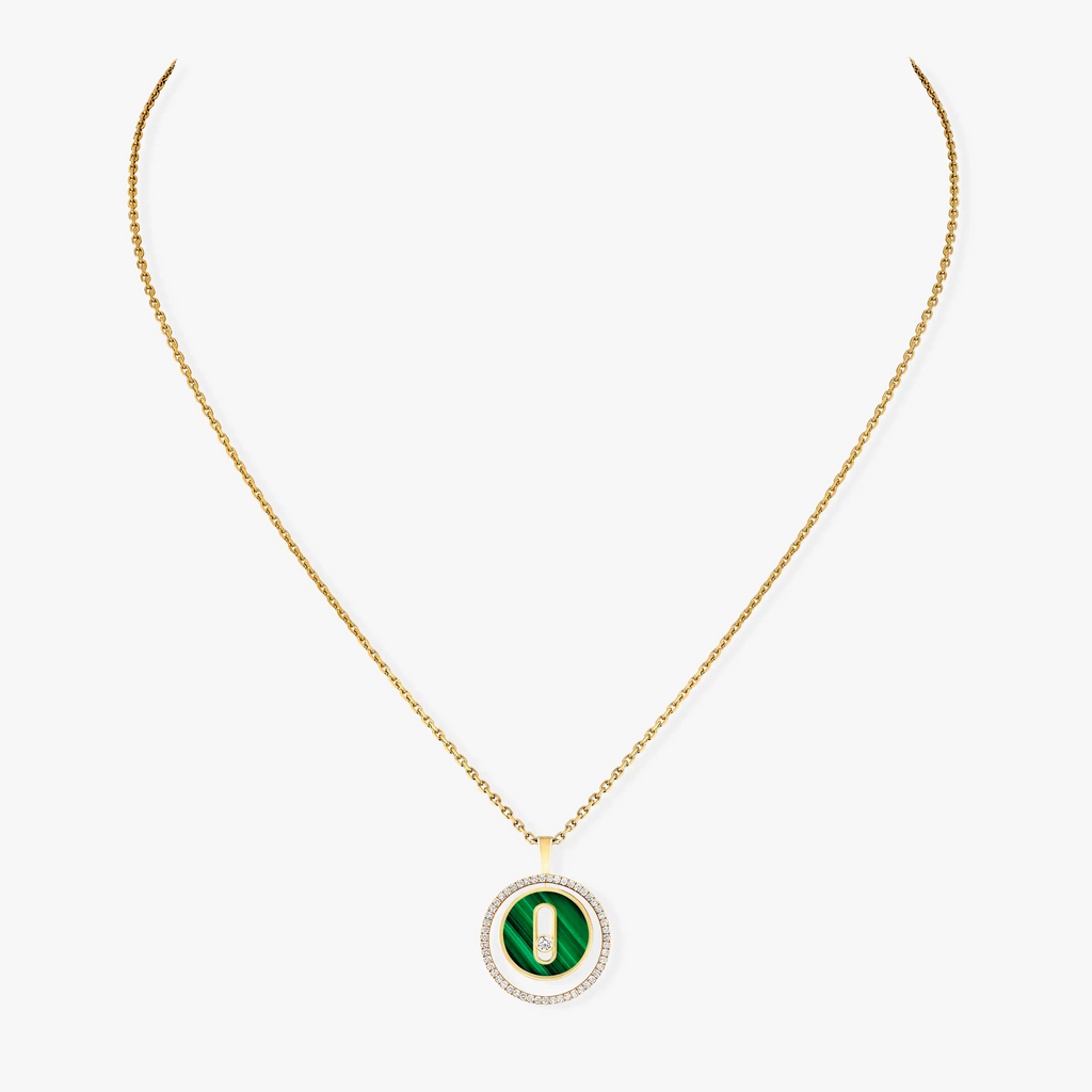 [Imperial Jewelrys]LUCKY MOVE 1 DIAMOND MALACHITE GOLD DIAMOND NECKLACE