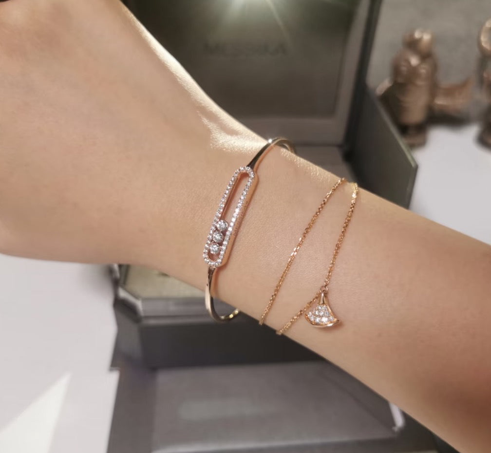 [Imperial Jewelrys]Move Pavé Diamond Bangle Bracelet M