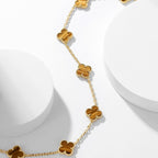 ¡®Imperial¡¯CLOVER 10 MOTIFS TIGER EYE NECKLACE