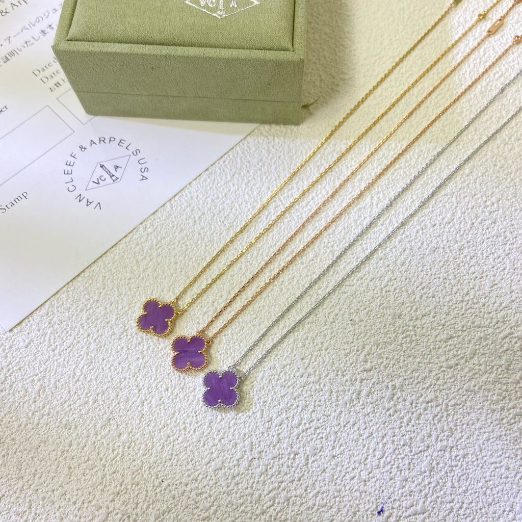 ¡®Imperial¡¯CLOVER 15MM  PURPLE VIOLET NECKLACE