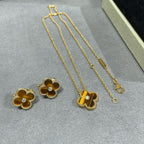 ¡®Imperial¡¯CLOVER 15MM DIAMOND AND YELLOW TIGER'S EYE AGATE necklace