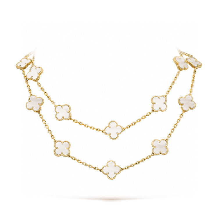 ¡®Imperial¡¯CLOVER 20 MOTIFS WHITE MOP NECKLACE