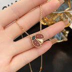 ¡®Imperial¡¯LUCKY  CARNELIANS LADYBUG NECKLACE