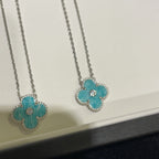 ¡®Imperial¡¯CLOVER 15MM DIAMOND SVRES PORCELAIN  NECKLACE SILVER