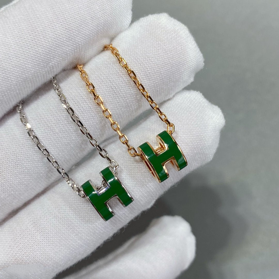 ¡®Imperial¡¯POP H GREEN NECKLACE SILVER AND GOLD