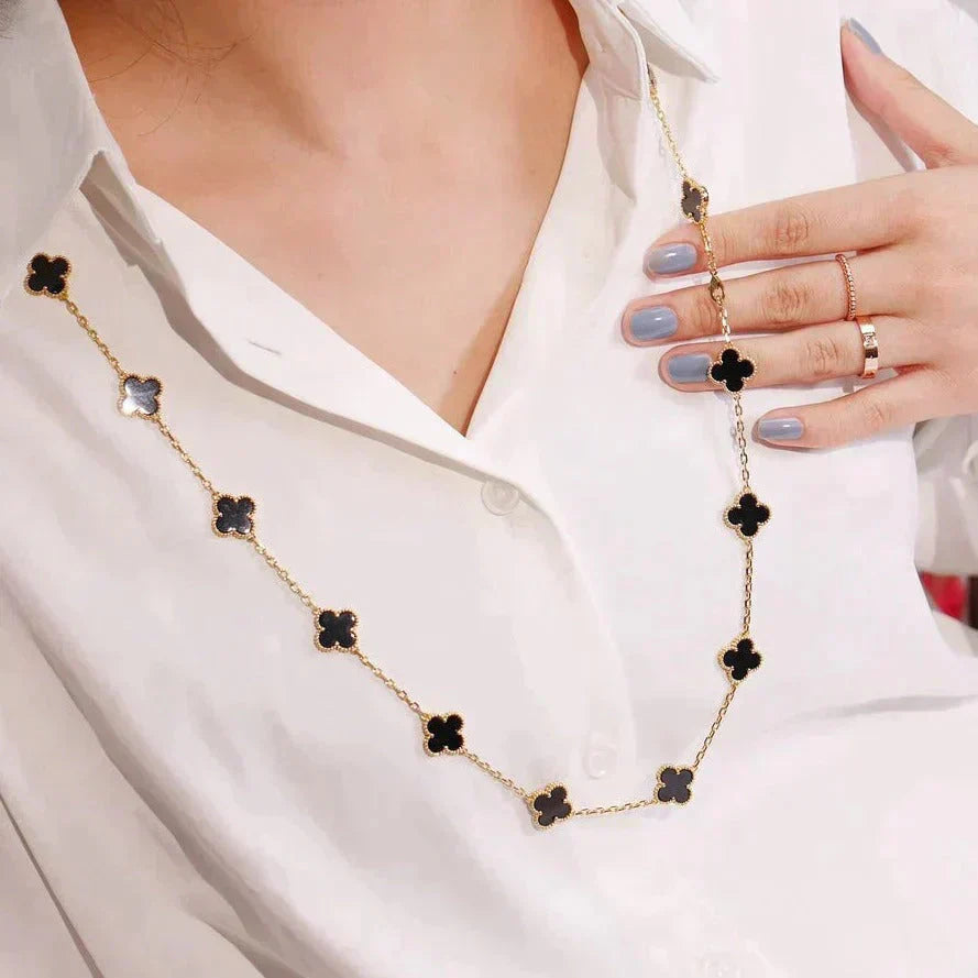 ¡®Imperial¡¯CLOVER 20 MOTIFS ONYX NECKLACE