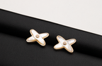 ¡®Imperial¡¯JEUX DE WHITE MOP PINK GOLD DIAMOND EARRINGS