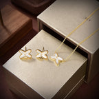 ¡®Imperial¡¯JEUX DE WHITE MOP GOLD DIAMOND EARRINGS