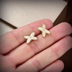 ¡®Imperial¡¯JEUX DE WHITE MOP GOLD DIAMOND EARRINGS