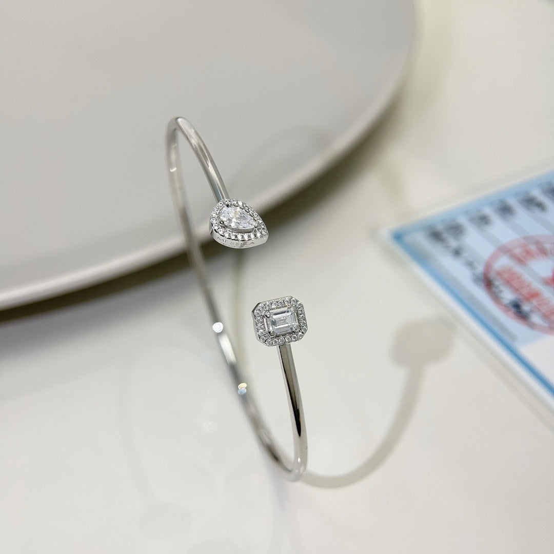 [Imperial Jewelrys]JONC FLEX MY TWIN TOI & MOI SILVER DIAMOND BRACELET