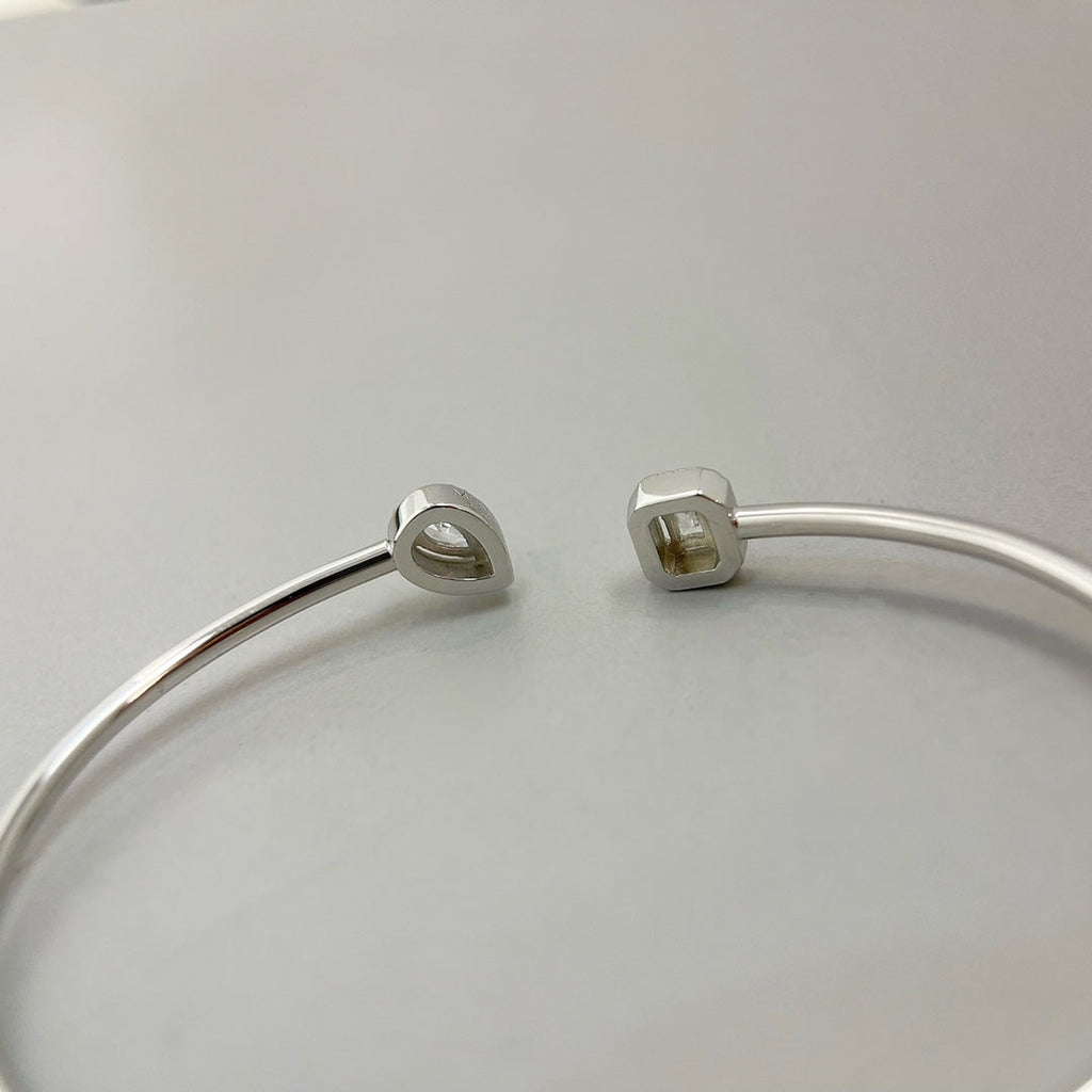 [Imperial Jewelrys]JONC FLEX MY TWIN TOI & MOI SILVER DIAMOND BRACELET