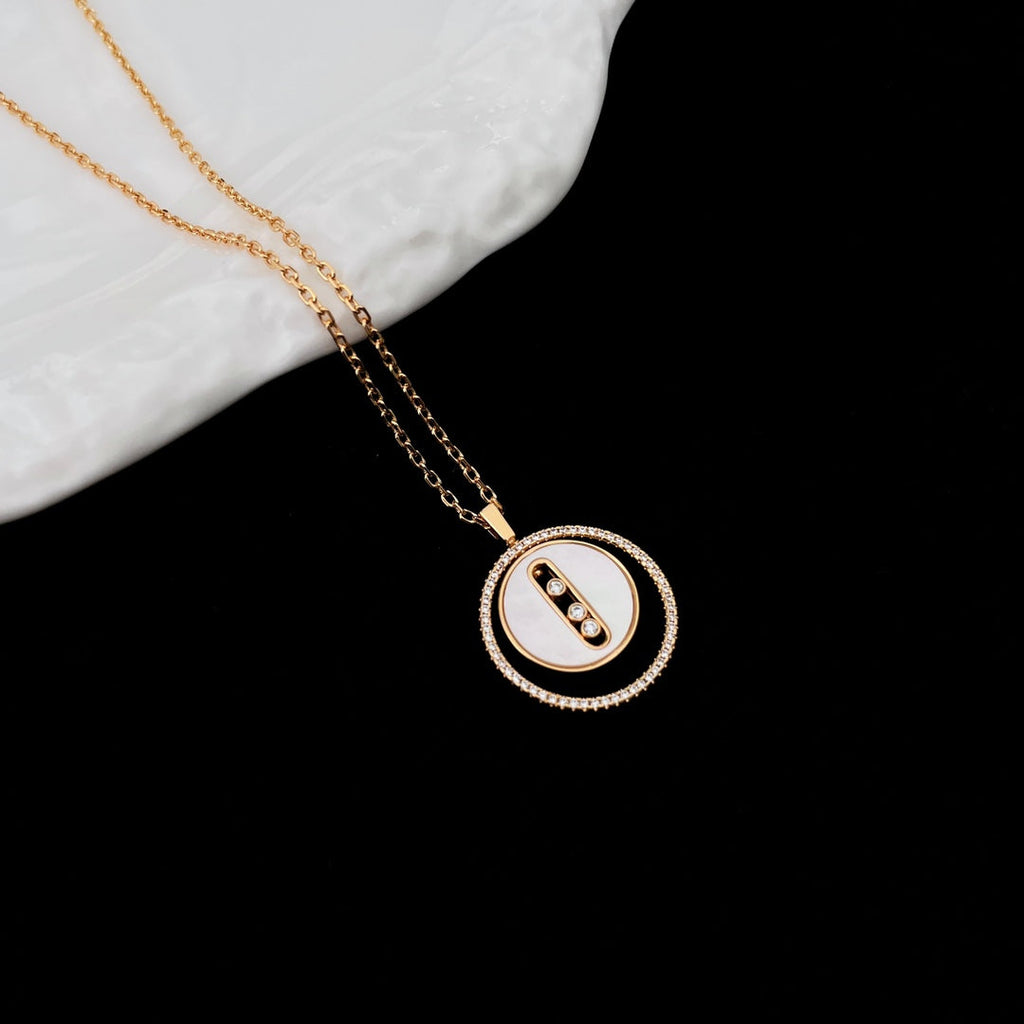 [Imperial Jewelrys]LUCKY MOVE MM NACRE BLANCHE DIAMOND NECKLACE