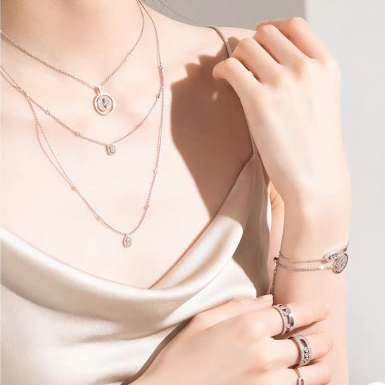 [Imperial Jewelrys]LUCKY MOVER PM PAVED NECKLACE