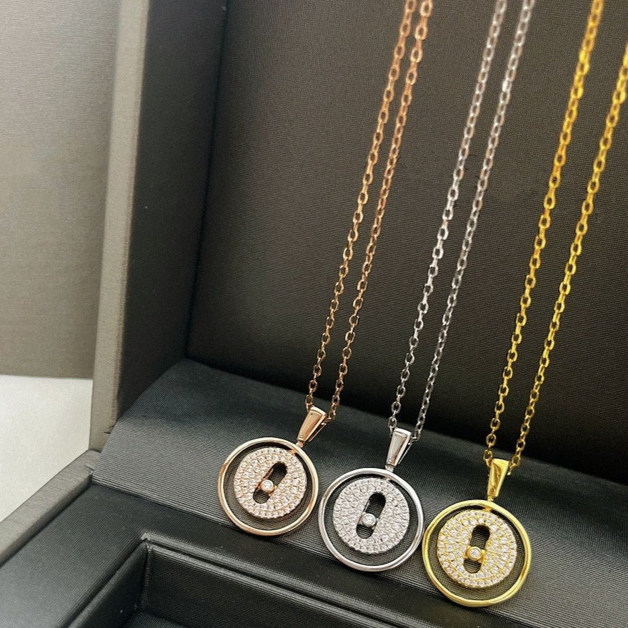 [Imperial Jewelrys]LUCKY MOVER PM PAVED NECKLACE