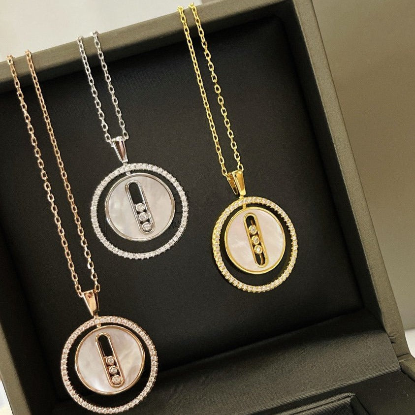 [Imperial Jewelrys]LUCKY MOVE MM NACRE BLANCHE DIAMOND NECKLACE
