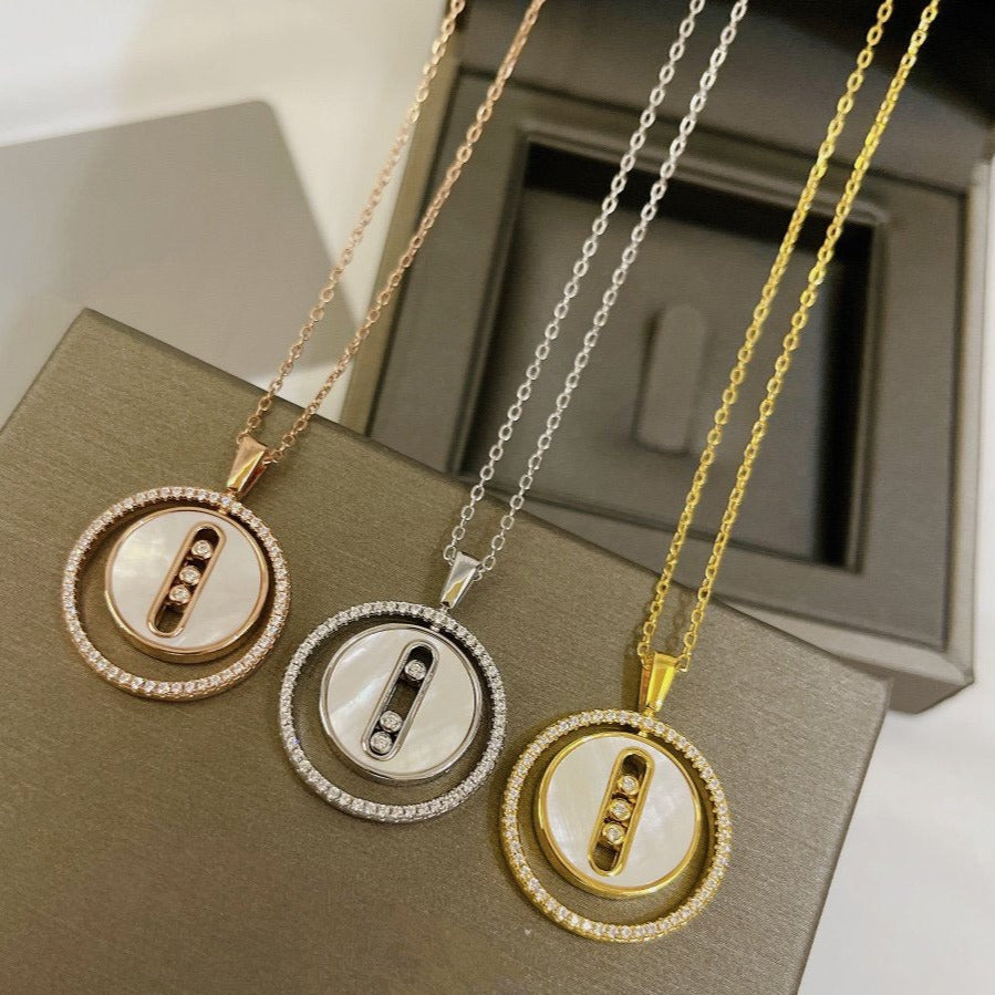 [Imperial Jewelrys]LUCKY MOVE MM NACRE BLANCHE DIAMOND NECKLACE