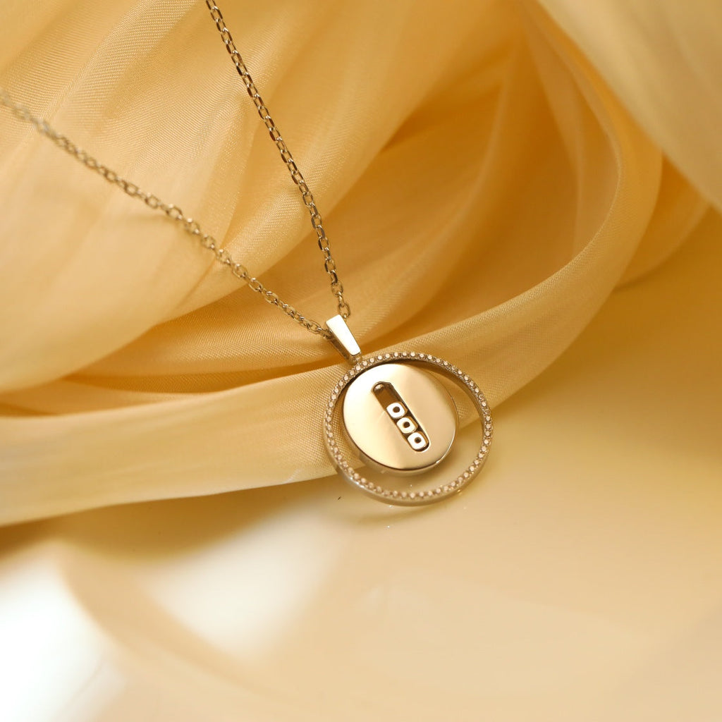 [Imperial Jewelrys]LUCKY MOVE MM SILVER DIAMOND NECKLACE