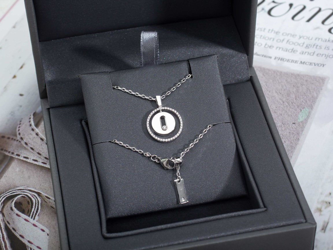 [Imperial Jewelrys]LUCKY MOVE PM NECKLACE SILVER DIAMOND