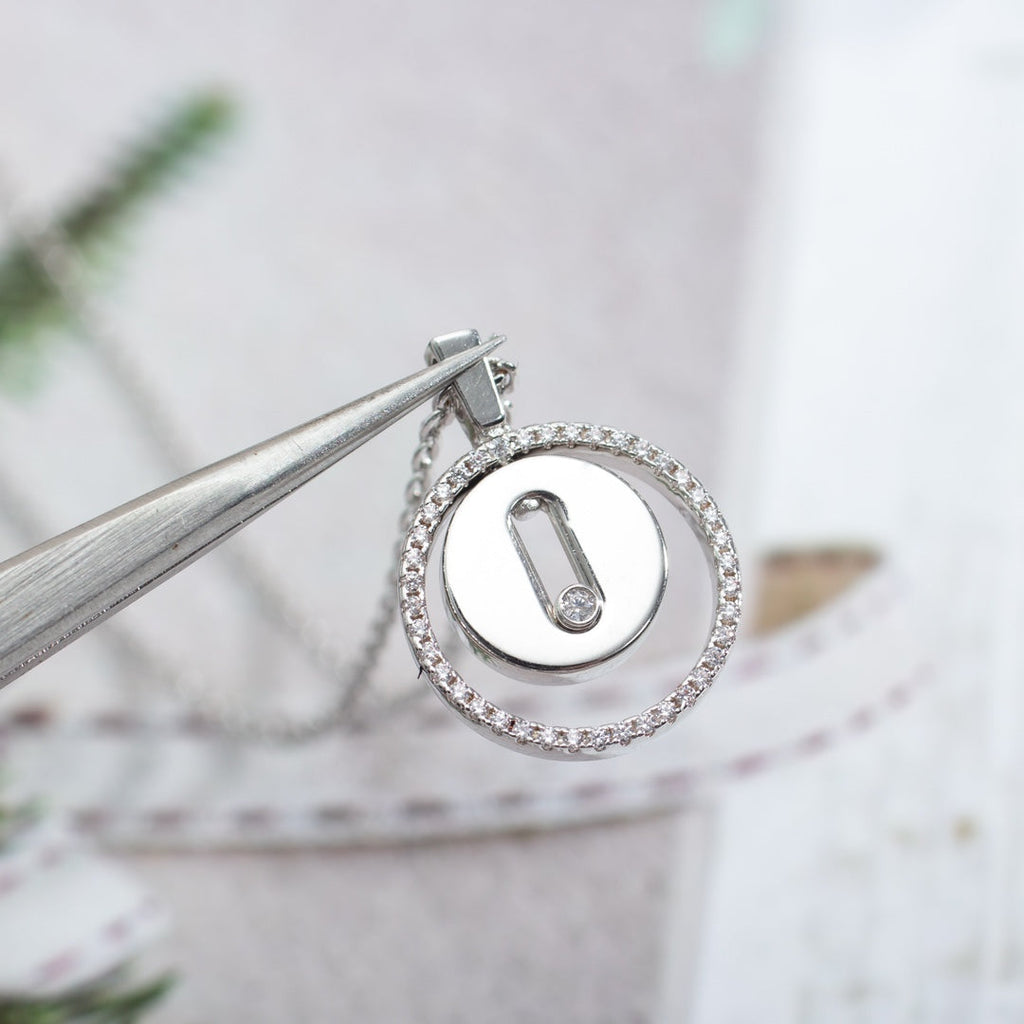 [Imperial Jewelrys]LUCKY MOVE PM NECKLACE SILVER DIAMOND