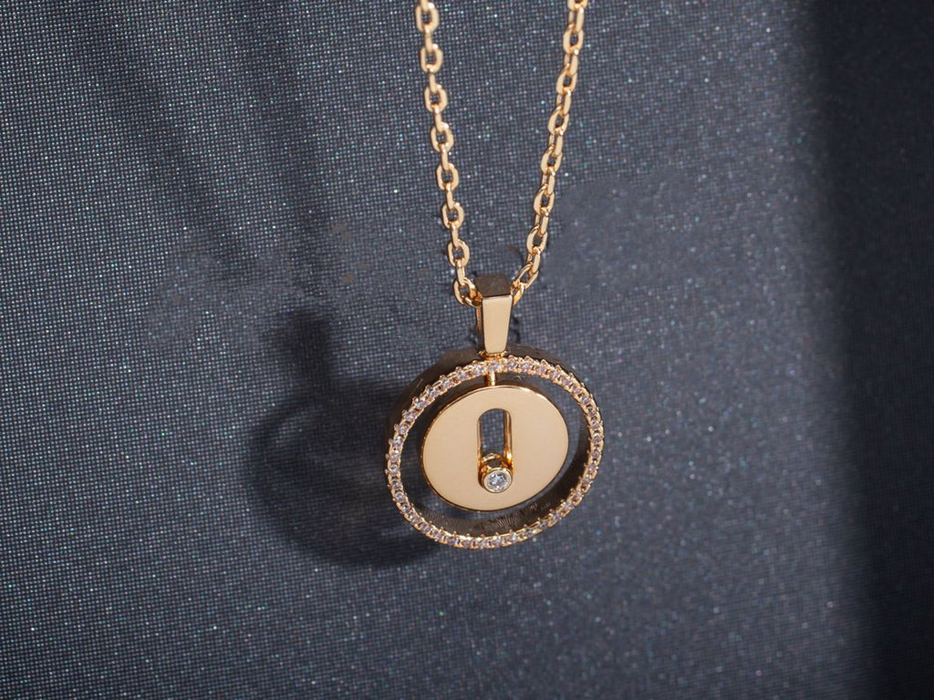 [Imperial Jewelrys]LUCKY MOVE PM NECKLACE PINK GOLD DIAMOND