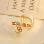 [Imperial Jewelrys]CREOLES MY TWIN 2 RANGS SILVER DIAMOND EARRINGS