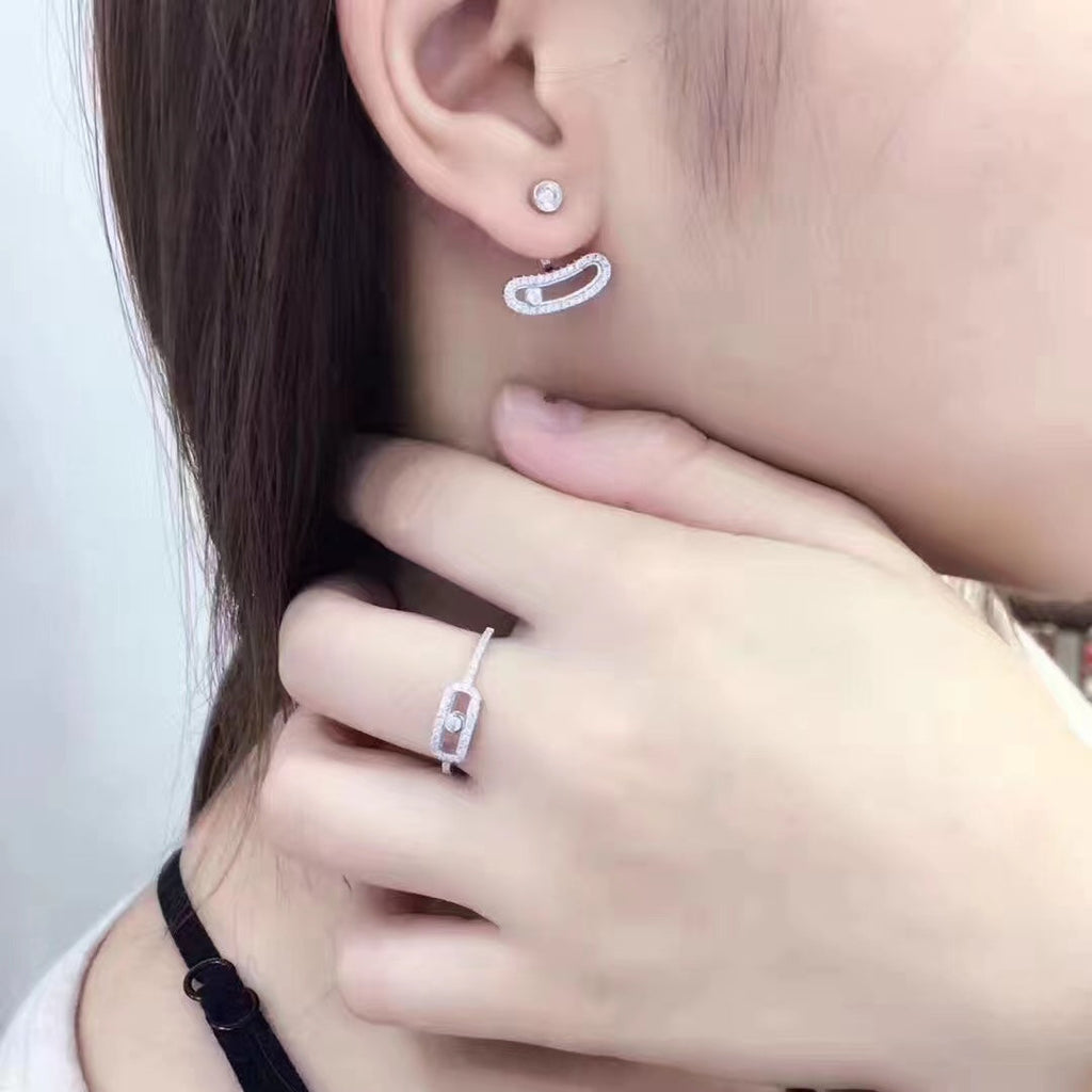 [Imperial Jewelrys]MOVE UNO SILVER DIAMOND EARRINGS
