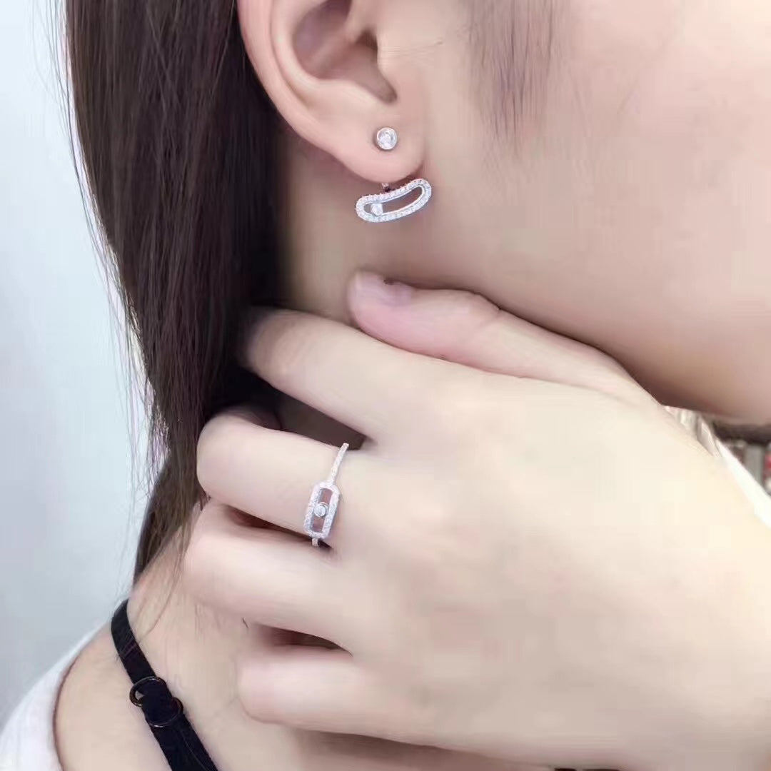 [Imperial Jewelrys]MOVE UNO SILVER DIAMOND EARRINGS