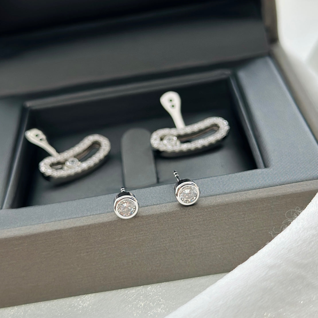[Imperial Jewelrys]MOVE UNO SILVER DIAMOND EARRINGS