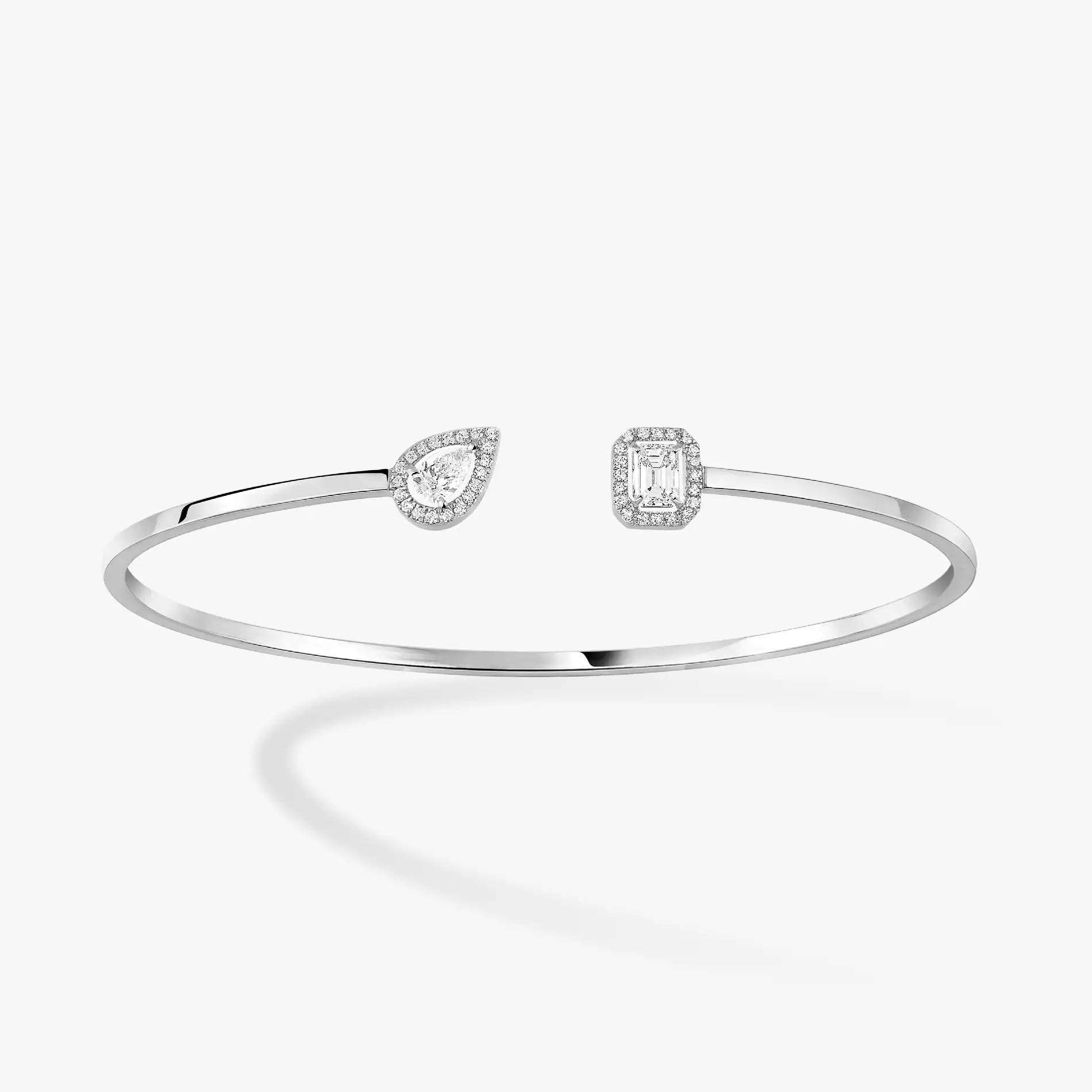 [Imperial Jewelrys]JONC FLEX MY TWIN TOI & MOI SILVER DIAMOND BRACELET