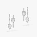 [Imperial Jewelrys]CREOLES MY TWIN 2 RANGS SILVER DIAMOND EARRINGS