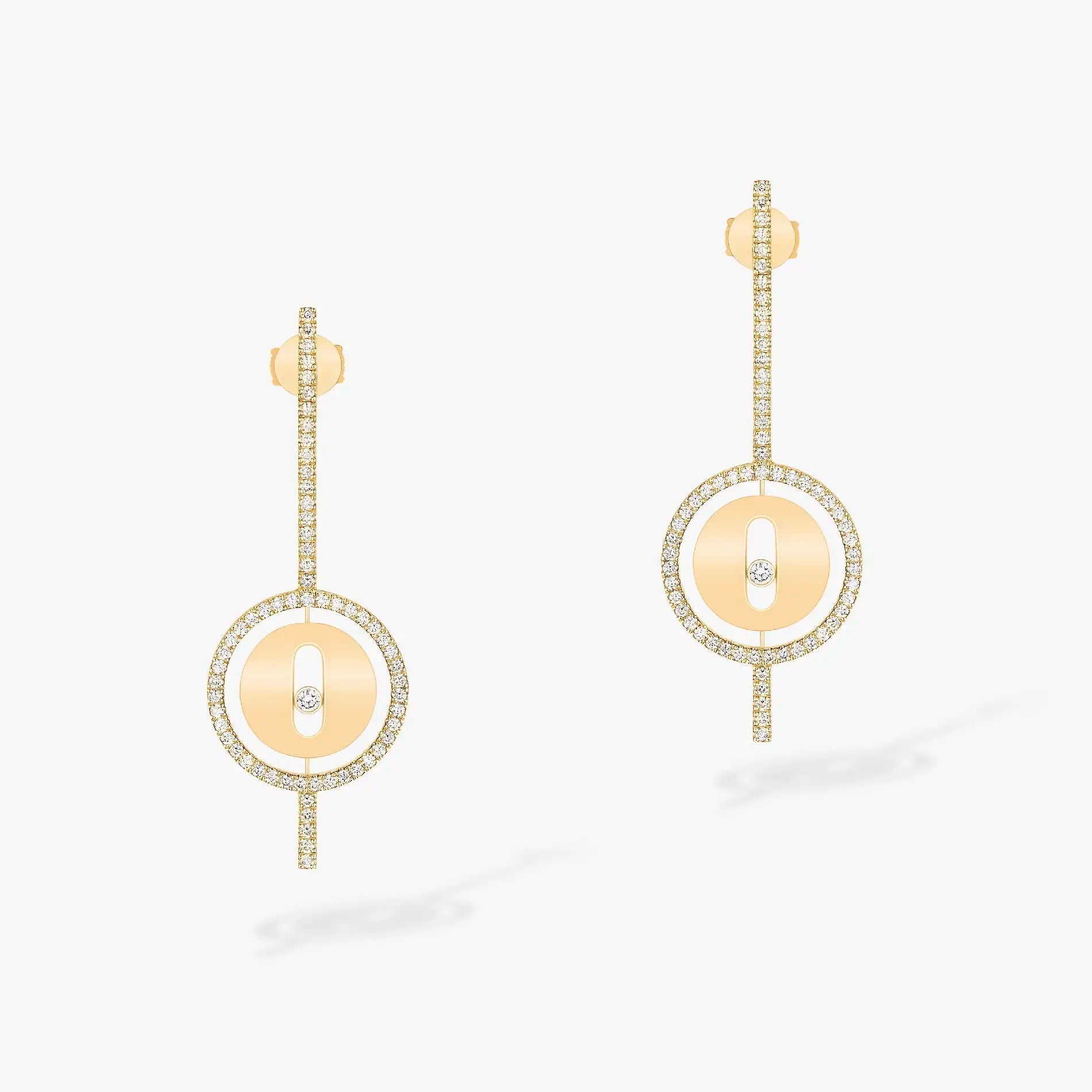 [Imperial Jewelrys]LUCKY MOVE ARROW PINK GOLD DIAMOND EARRINGS