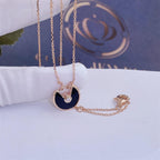¡®Imperial¡¯AMULETTE ROSE GOLD ONYX NECKLACE