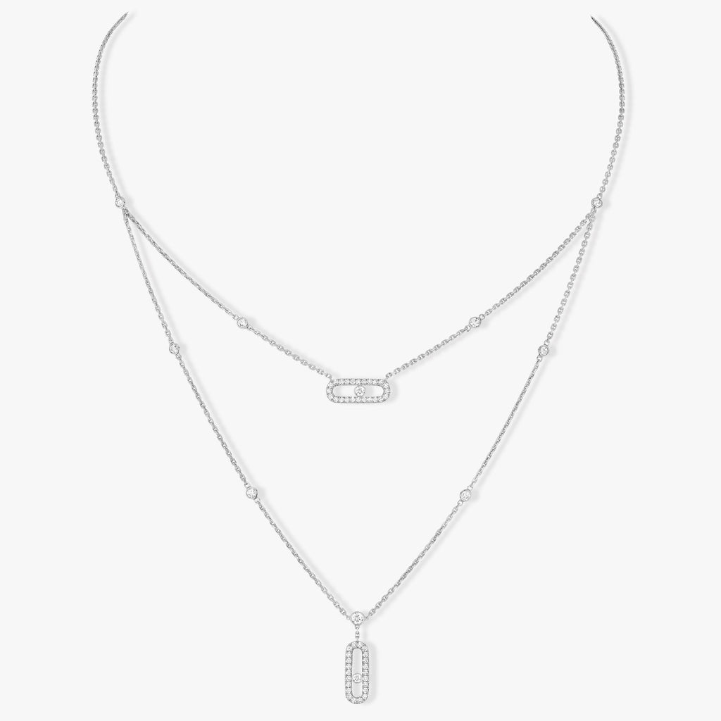 [Imperial Jewelrys]MOVE 2 ROW DIAMOND NECKLACE