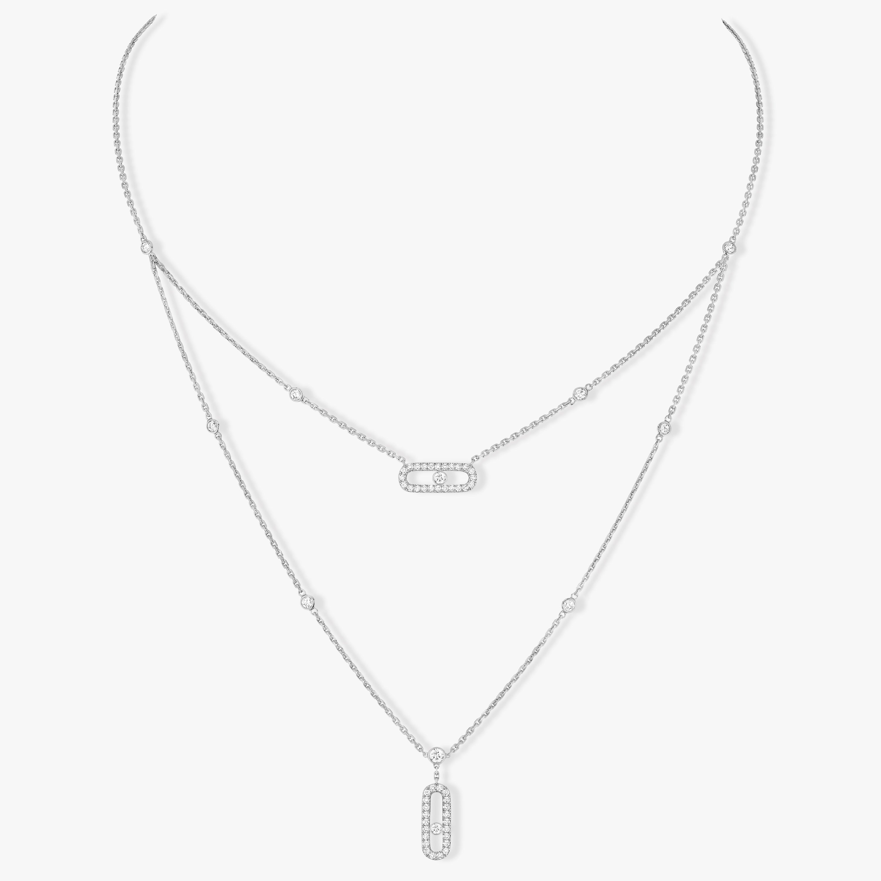 [Imperial Jewelrys]MOVE 2 ROW DIAMOND NECKLACE