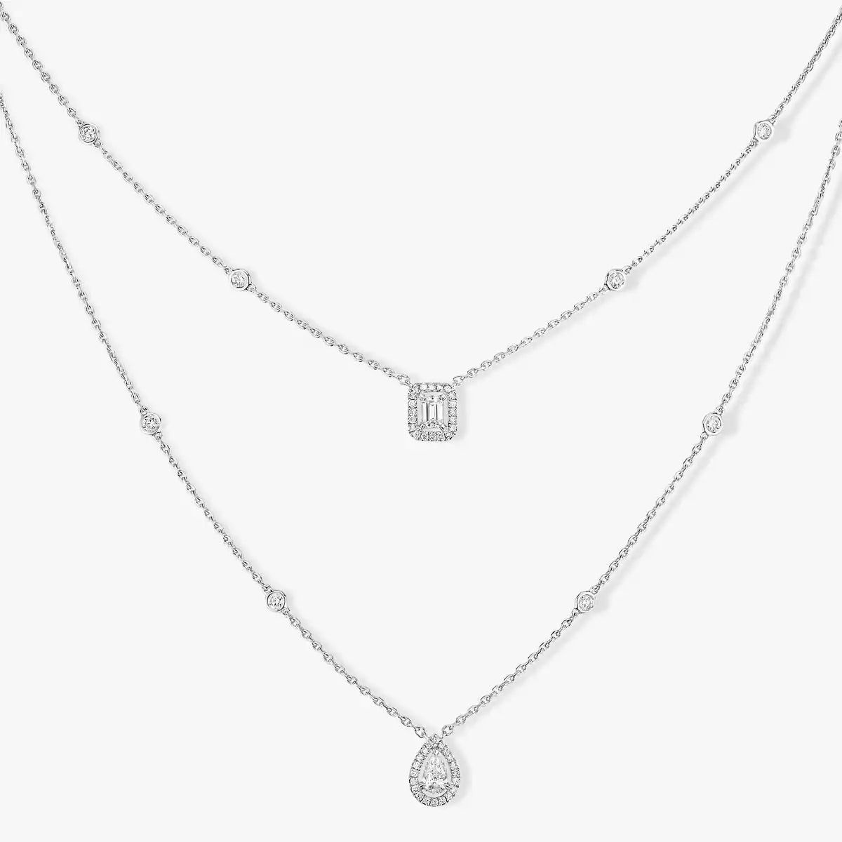 [Imperial Jewelrys]Diamond Necklace My Twin 2 Rows