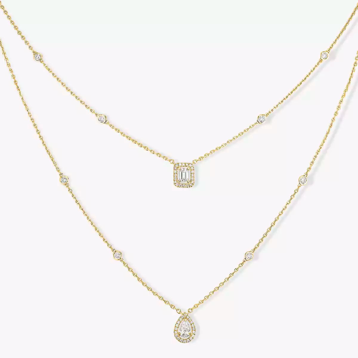[Imperial Jewelrys]Diamond Necklace My Twin 2 Rows