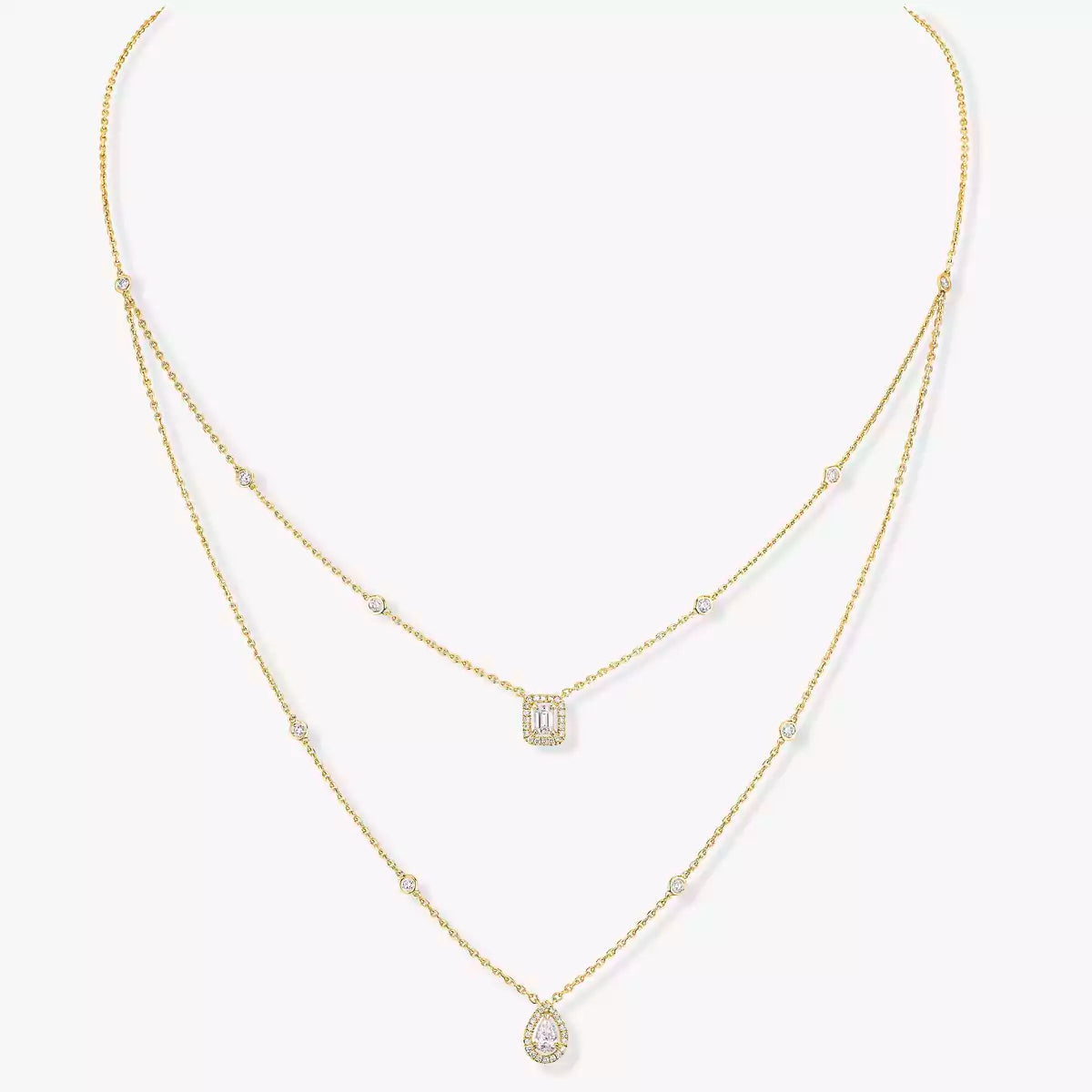 [Imperial Jewelrys]Diamond Necklace My Twin 2 Rows
