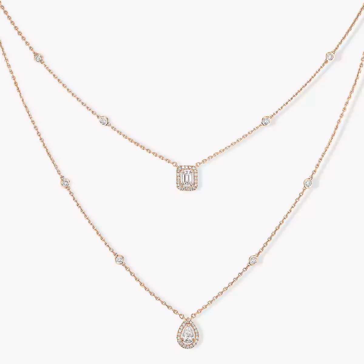 [Imperial Jewelrys]Diamond Necklace My Twin 2 Rows