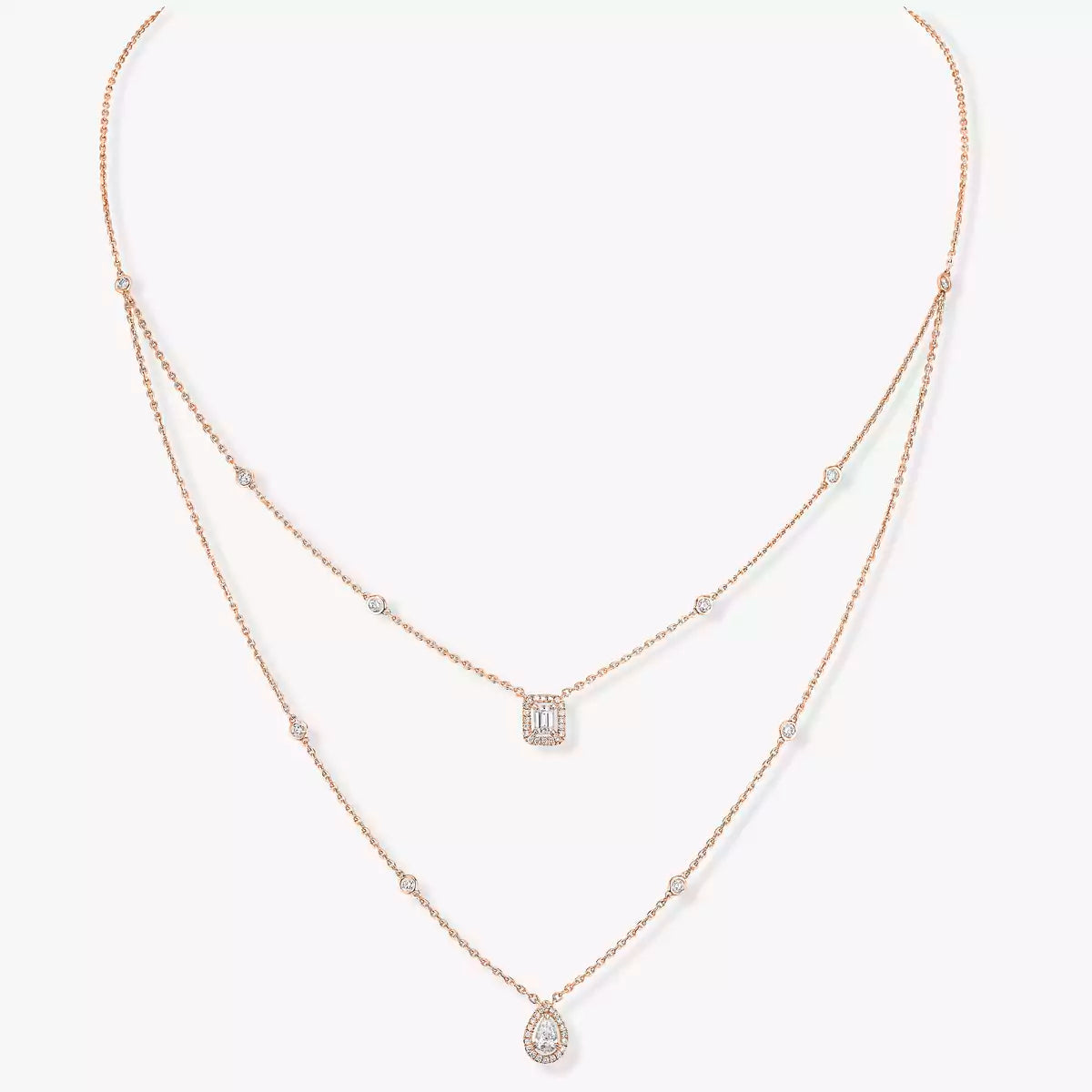 [Imperial Jewelrys]Diamond Necklace My Twin 2 Rows