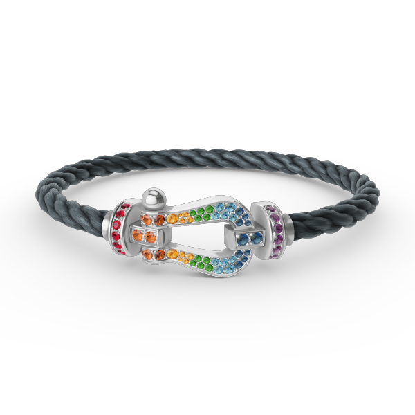 ¡®Imperial¡¯FORC LARGE HORSESHOE  COLORED DIAMOND BRACELET SILVER