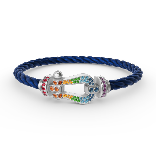 ¡®Imperial¡¯FORC LARGE HORSESHOE  COLORED DIAMOND BRACELET SILVER