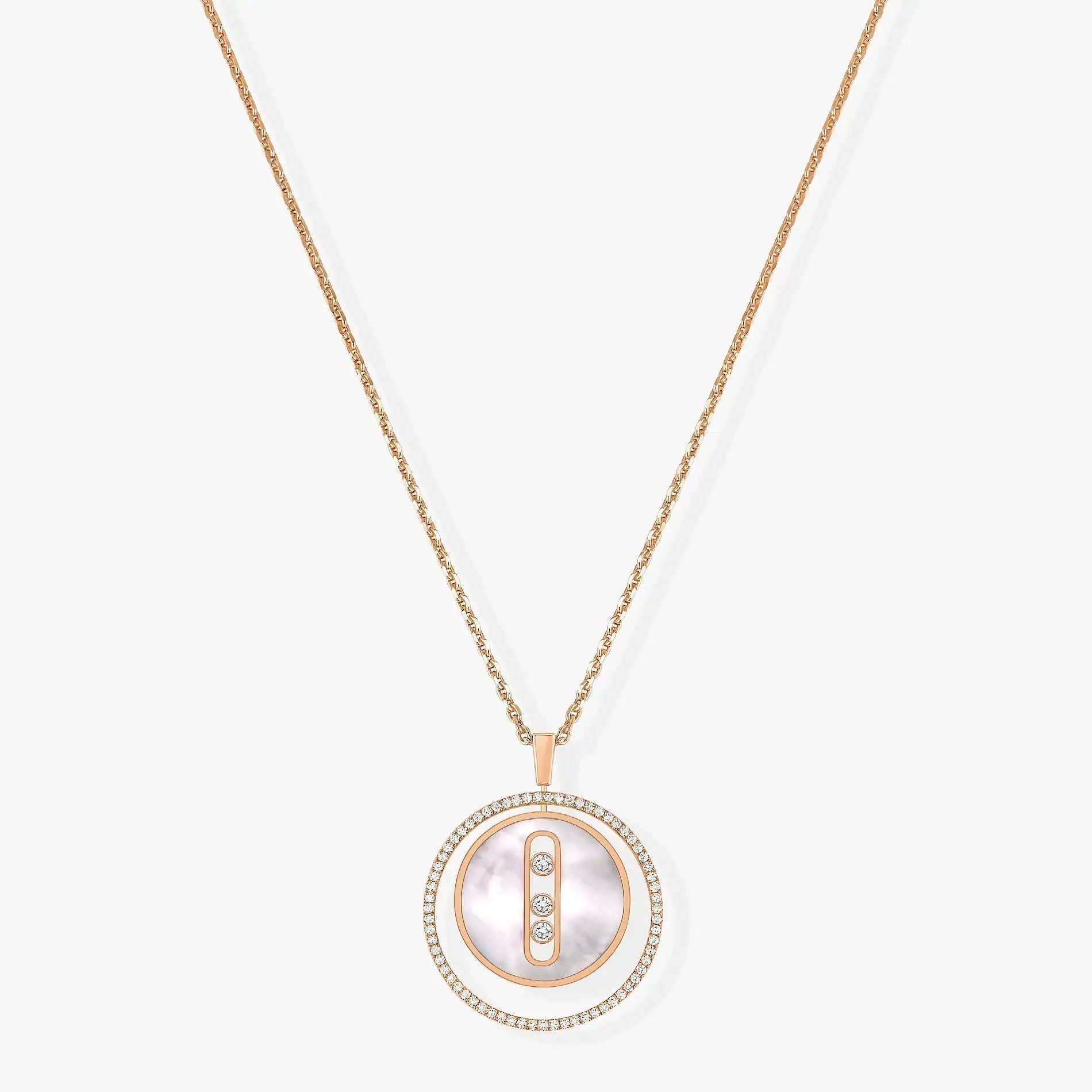 [Imperial Jewelrys]LUCKY MOVE MM NACRE BLANCHE DIAMOND NECKLACE