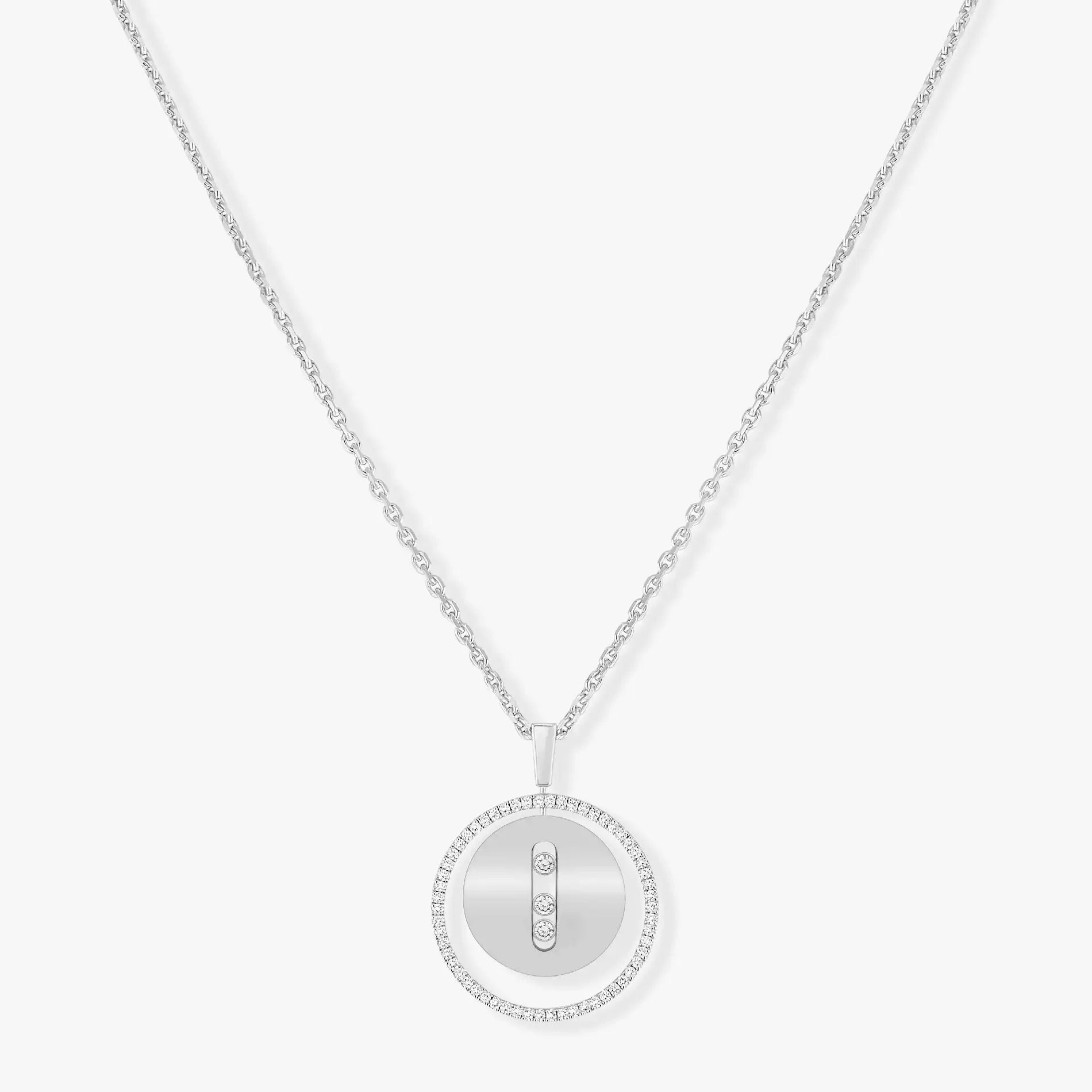 [Imperial Jewelrys]LUCKY MOVE MM SILVER DIAMOND NECKLACE