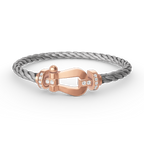 ¡®Imperial¡¯FORCE LARGE HORSESHOE HALF DIAMOND BRACELET ROSE GOLD